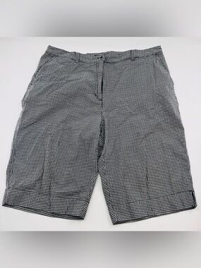 Shorts Karen Scott Bermuda Gingham Blk & Wht Size 16 Women’s Summer Checkered